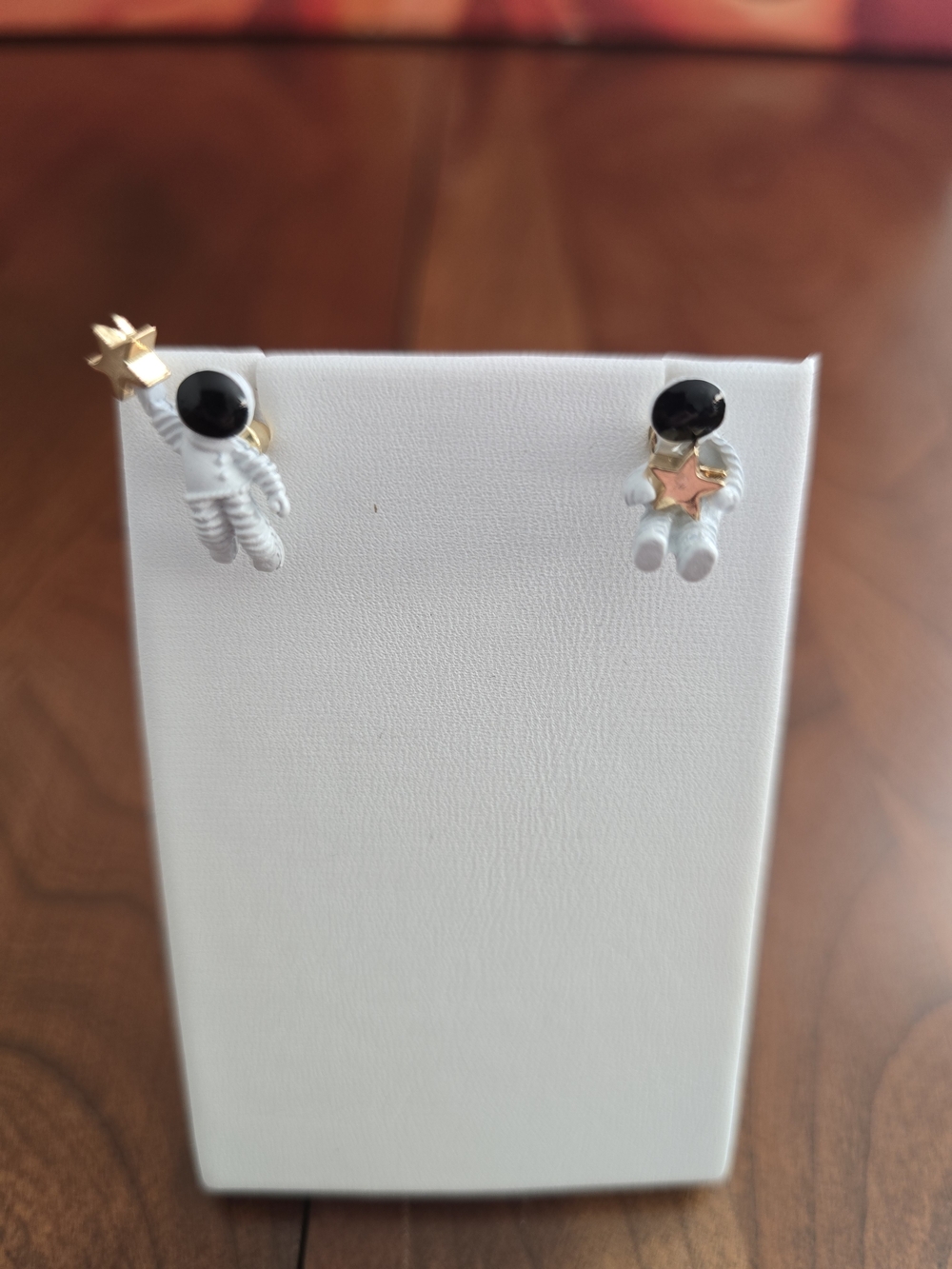 Astronaut Stud Earrings with Star Accents, Brand New